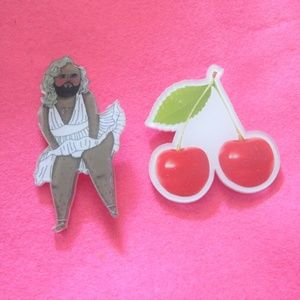 cherry jewelry drag queen marilyn monroe pin set